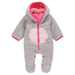 Combinación de tela sherpa con forro de tejido de punto con orejeras con gato 