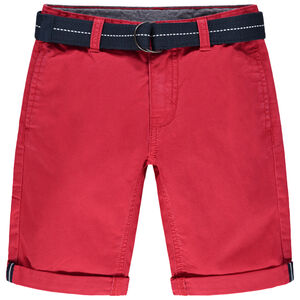 Bermudas lisas de tela y cinturón desmontable 