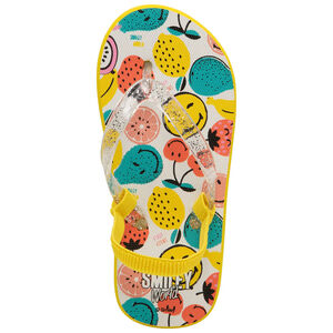 Chanclas con tira brillante y estampado de Smiley 