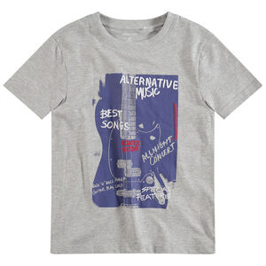 Júnior - Camiseta de manga corta con guitarra estampada 