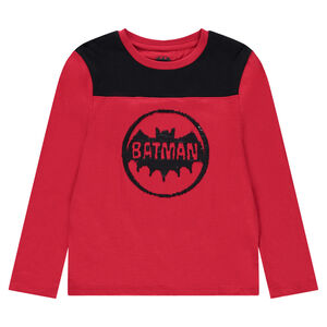 Júnior - Camiseta de manga larga con logo ©Warner Batman con lentejuelas negras 