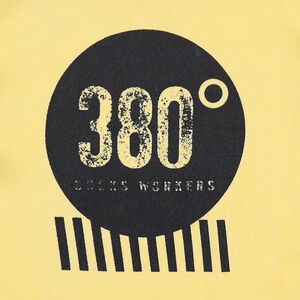 Júnior - Camiseta de manga corta de punto amarillo con estampado 