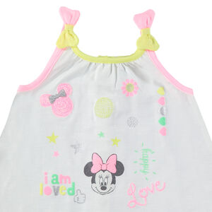 Conjunto con túnica de tirantes, torera y leggings estampados de Minnie ©Disney 