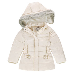 Parka acolchada con capucha extraíble y forro de sherpa 