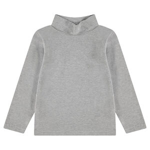 Camiseta interior de punto con cuello vuelto y logo bordado 