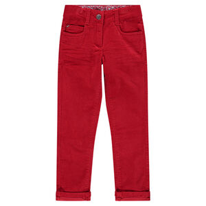  Pantalón de terciopelo liso con efecto arrugado 