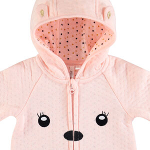 Combinaison longue à capuche avec détails brodés 