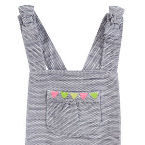 Vestido de algodón de fantasía con bolsillos y pompones de colores 