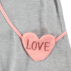 Vestido de manga corta de punto con efecto bandolera con forma de corazón 