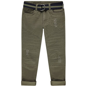 Pantalón de tela teñida con cinturón desmontable 