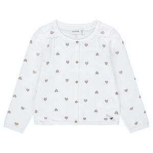 Chaqueta de punto con corazones brillantes de jacquard  Main Chaqueta de punto con corazones brillantes de jacquard