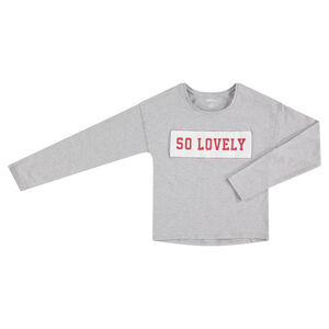 Júnior - Camiseta de punto de manga larga con mensaje  