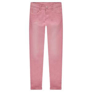 Júnior - Pantalón de sarga de corte slim con efecto desgastado y arrugado.  Main Júnior - Pantalón de sarga de corte slim con efecto desgastado y arrugado.