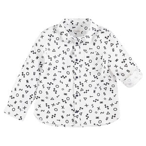 Camisa de manga larga de algodón con dibujos gráficos all over 