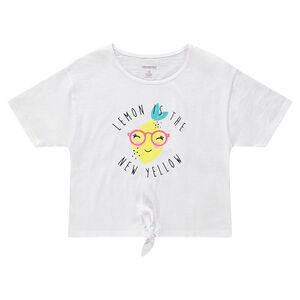 Júnior - Camiseta de manga corta con limón estampado y cordones que se anudan  Main Júnior - Camiseta de manga corta con limón estampado y cordones que se anudan