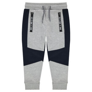 Pantalón de chándal de felpa bicolor 