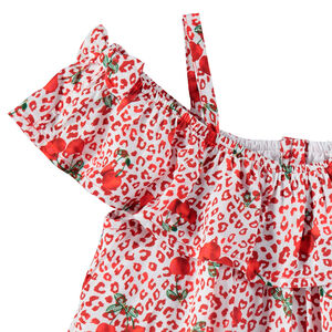 Vestido con hombros de punto calado con estampado de leopardo all over  Main Vestido con hombros de punto calado con estampado de leopardo all over