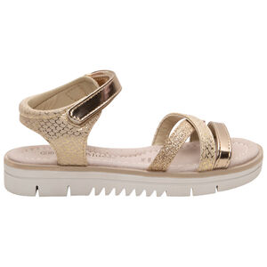 Sandalias con bridas doradas y toques de purpulinas 