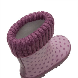Botas de agua de caucho con cuello de punto rosa e interior de la 24 a la 29 