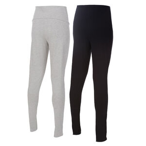 Pack de 2 leggings de punto con banda alta 