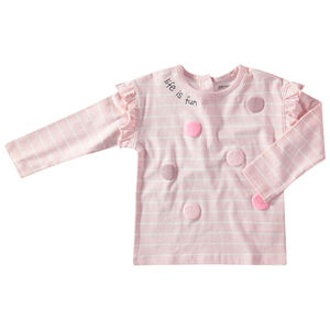 Camiseta de manga larga de rayas con dibujo  brillante de relieve  Main Camiseta de manga larga de rayas con dibujo  brillante de relieve