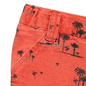 Bermudas de algodón de fantasía con palmeras estampadas 