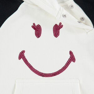 Chándal de felpa bicolor con detalles Smiley de lentejuelas 