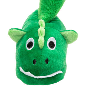 Zapatillas peluche dinosaurio con detalles bordados    