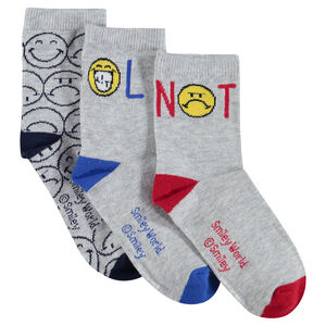 Juego de 3 pares de calcetines variados con motivos jacquard Smiley 