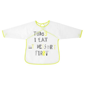 Babero de plástico de manga larga con estampado de fantasía 