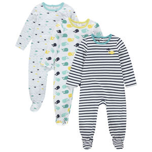 lote de 3 Pelele en jersey estampados peces y ballenas 