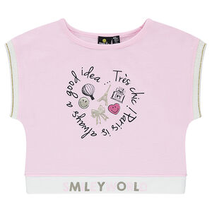 Camiseta corta de punto con estampado ©Smiley 