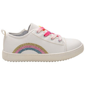 Zapatillas bajas con arcoíris bordado y cordones con degradado de colores 