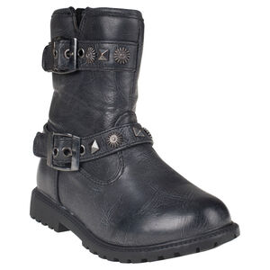 Botines con hebillas de color gris con remache 