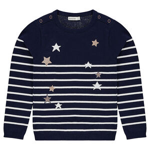 Júnior - Jersey de punto de estilo marinera con estrellas doradas  Main Júnior - Jersey de punto de estilo marinera con estrellas doradas
