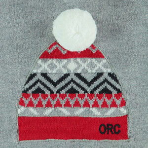 Chaleco de punto con gorro de jacquard y borla 