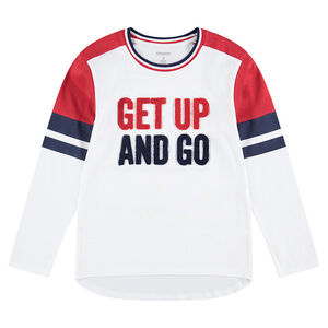 Júnior - Camiseta de manga larga de punto con inscripción de rizo 