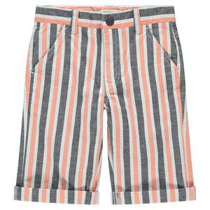 Júnior - Bermudas con rayas verticales que contrastan all-over 