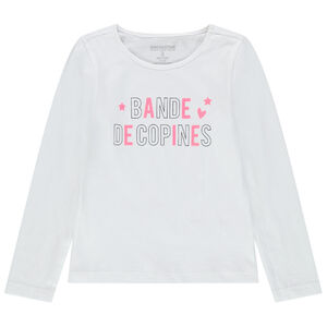 Camiseta de manga larga de algodón bio con mensaje  
