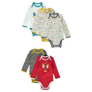 Lote de 5 bodies manga larga con abertura adaptada a la edad 