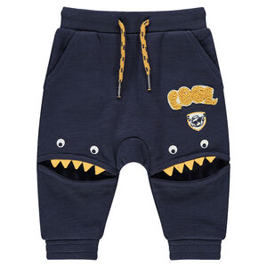 Pantalón de chándal de felpa slub con cortes con forma de monstruos 