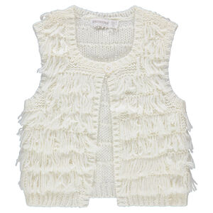 Chaleco de punto con flecos 