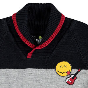 Jersey de punto con parche y dibujo de jacquard ©Smiley 