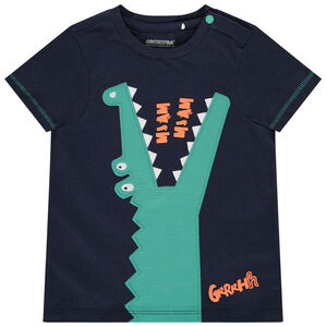 T-shirt manches courtes en coton motif crocodile 
