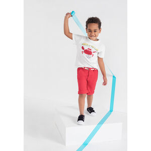 Bermudas de algodón con cinturón trenzado desmontable 