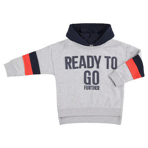 Sudadera de felpa con capucha y mensaje estampado 