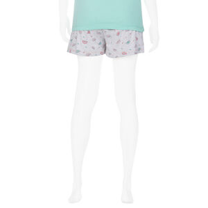 Pantalón corto homewear premamá con estampado de frutas 