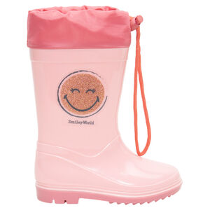 Botas de agua con cuello impermeable y estampado Smiley de lentejuelas de la 20 a la 23 