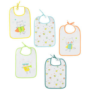 Lote de 5 baberos con estampados coloridos 