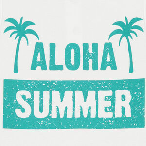 Camiseta de punto liso con mensaje efecto arrugado por delante 